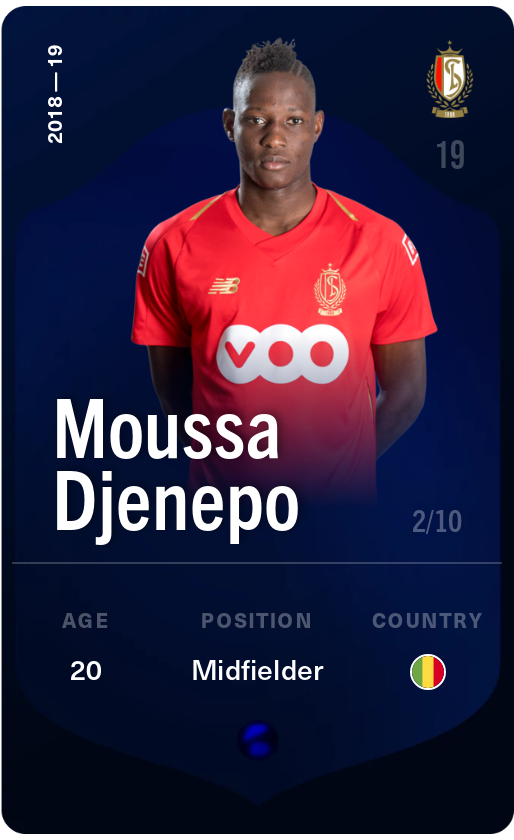 Sorare - Sorare Official - Moussa Djenepo 2018-19 • Super Rare 2/10 - NFT # 46924275980588276194919930448243791592996615160577380549738640973141290816895