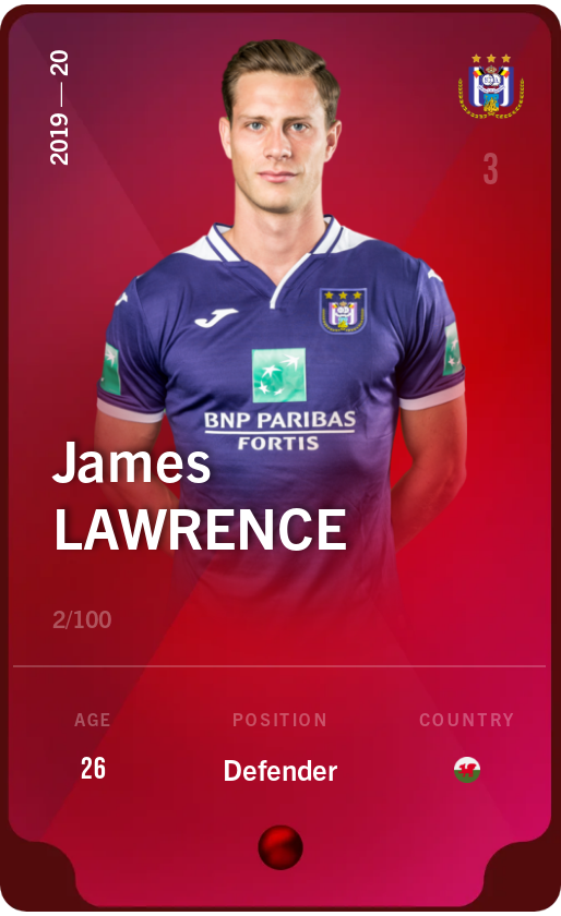 Sorare - Sorare Official - James Lawrence 2019-20 • Rare 2/100 - NFT # 96871851131180694303822557325246057500234603627801550619981763393162290611633