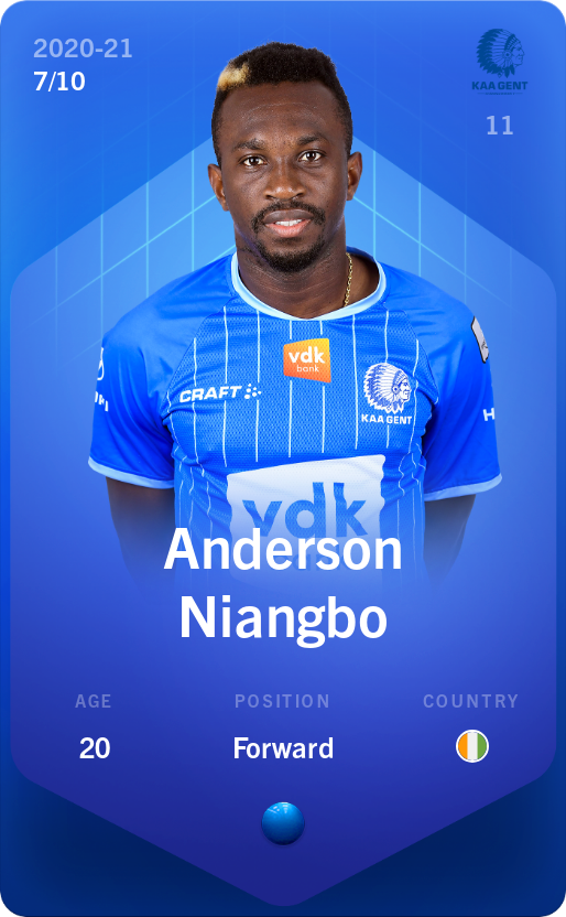 Sorare - Sorare Official - Anderson Niangbo 2020-21 • Super Rare 7/10 - NFT # 46952239646938951170800569683019582535435624870323942414830417191763972952451