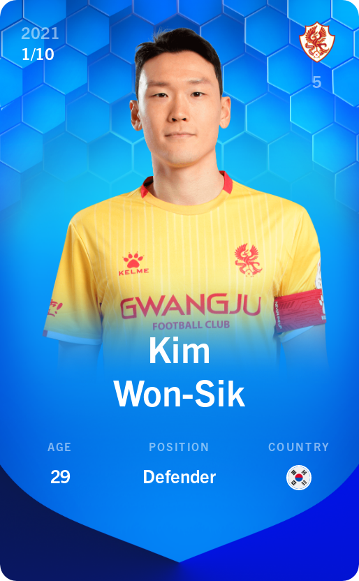 Sorare - Sorare Official - Kim Won-Sik 2021-22 • Super Rare 1/10 - NFT # 2728218419674739461467706803333844964130197123685963808256567564105219620775