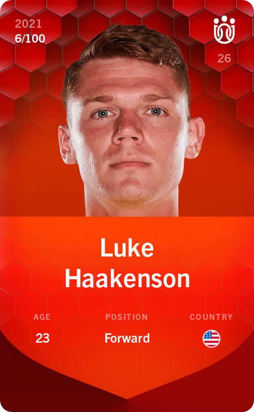 Sorare - Sorare Official - Luke Haakenson 2021-22 • Rare 6/100 - NFT # 50363460295242147429058148448736318887551166494876980893904479435611813957259