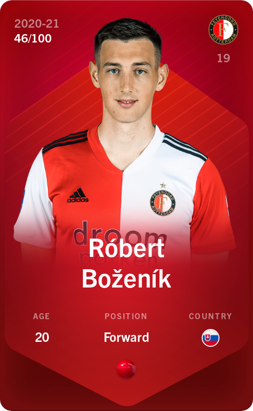 Sorare - Sorare Official - Róbert Boženík 2020-21 • Rare 46/100 - NFT # 15368926126272780419426996767856166219980269875277990240265016205953787333647