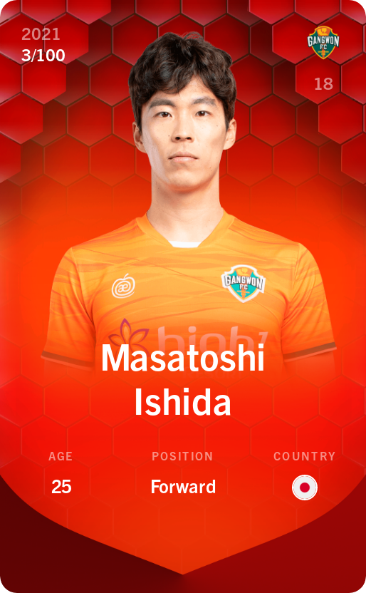 Sorare - Sorare Official - Masatoshi Ishida 2021-22 • Rare 3/100 - NFT # 10364511206670299808953782237952364116805468243155940661027348175965722025831