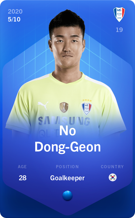 Sorare - Sorare Official - No Dong-Geon 2020-21 • Super Rare 5/10 - NFT # 55979261374093489942323853663205681627867495526027106307987531770975803815836