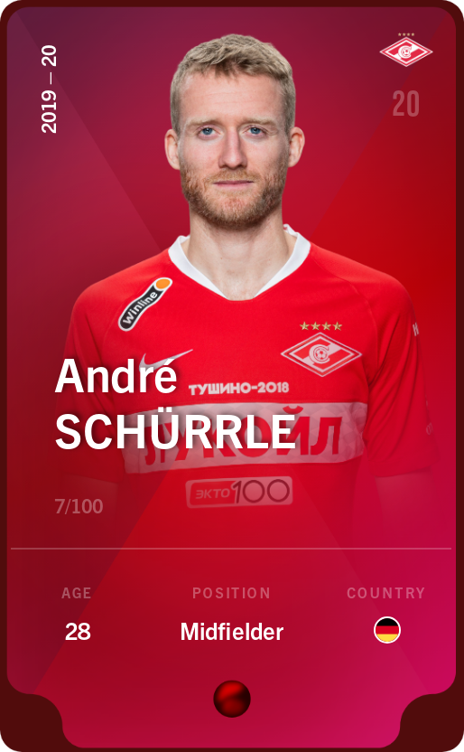 Sorare - Sorare Official - André Schürrle 2019-20 • Rare 7/100 - NFT # 112784587247922497411957037184868798033559621003826142779117230956446147405130