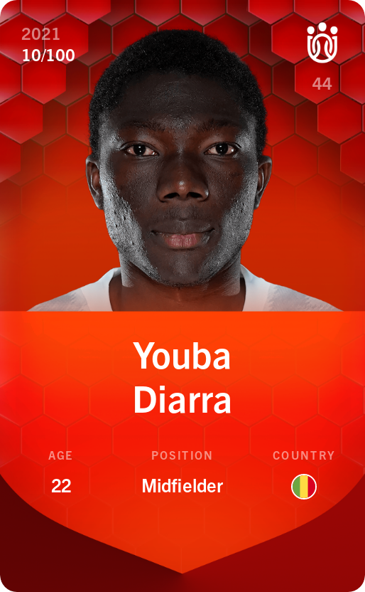 Sorare - Sorare Official - Youba Diarra 2021-22 • Rare 10/100 - NFT # 7221647257556803504121056107991255743215123046952395332118471460904763093420