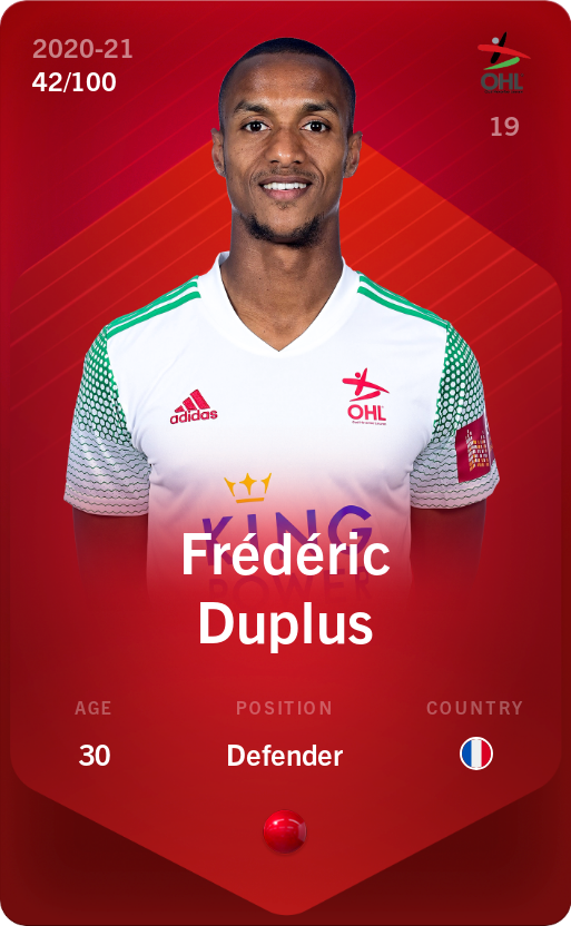 Sorare - Sorare Official - Frédéric Duplus 2020-21 • Rare 42/100 - NFT # 110747321725005809251509613763607518643113276466792200356728586340621072498714