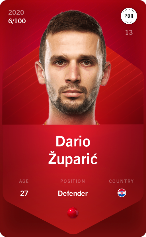 Sorare - Sorare Official - Dario Župarić 2020-21 • Rare 6/100 - NFT # 97273544874619784930968835638574857753024673234415918023211741620799528094963