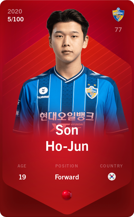 Sorare - Sorare Official - Son Ho-Jun 2020-21 • Rare 5/100 - NFT # 95967225142509294036753271608833028133911711742496107246916482207678324592145