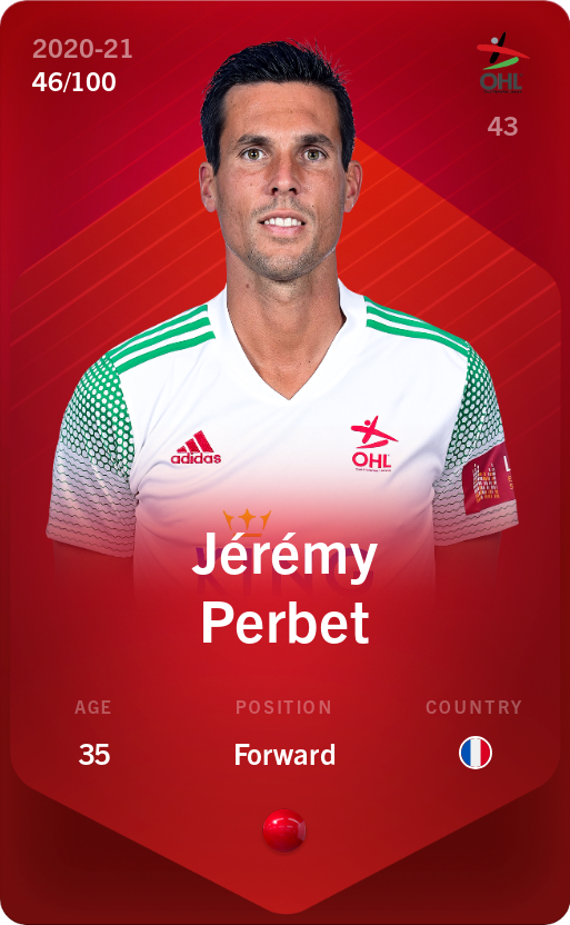 Sorare - Sorare Official - Jérémy Perbet 2020-21 • Rare 46/100 - NFT # 59895360992032889266406478019245863035787256960182958930857948586308585921915