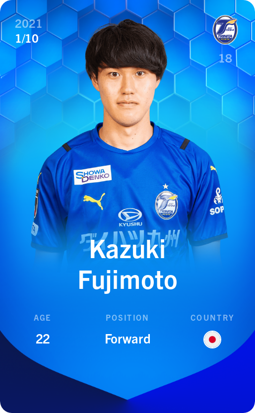 Sorare - Sorare Official - Kazuki Fujimoto 2021-22 • Super Rare 1/10 - NFT # 60662574983738848447276503954294639283962017938869326454027384952135657045468