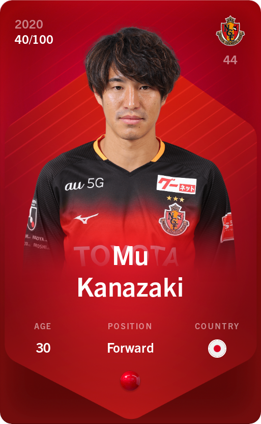 Sorare - Sorare Official - Mu Kanazaki 2020-21 • Rare 40/100 - NFT # 70922469485166282959703457141030690260775493364857095904120428755392276846388