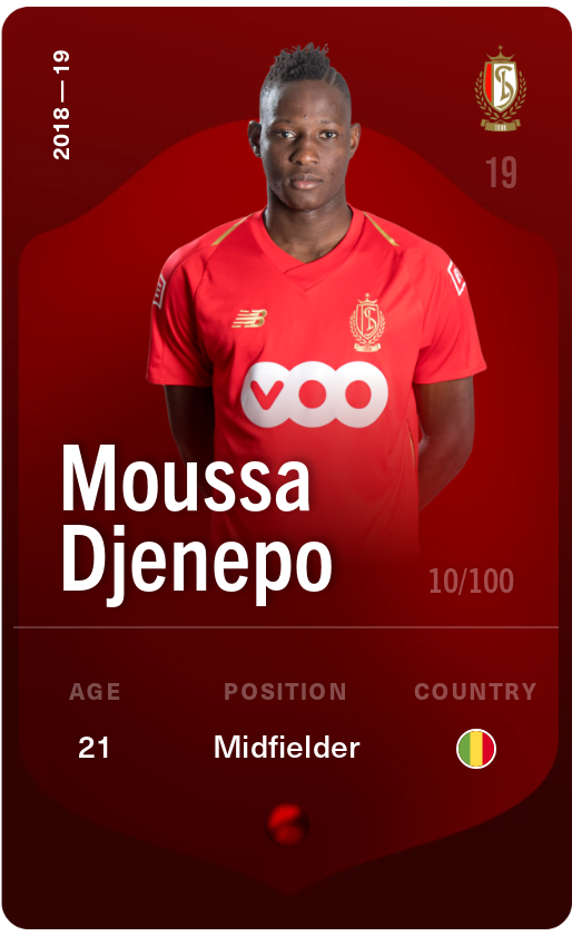 Sorare - Sorare Official - Moussa Djenepo 2018-19 • Rare 10/100 - NFT # 45973319511725468627361342582230128782509355379192677898870724146524641881757