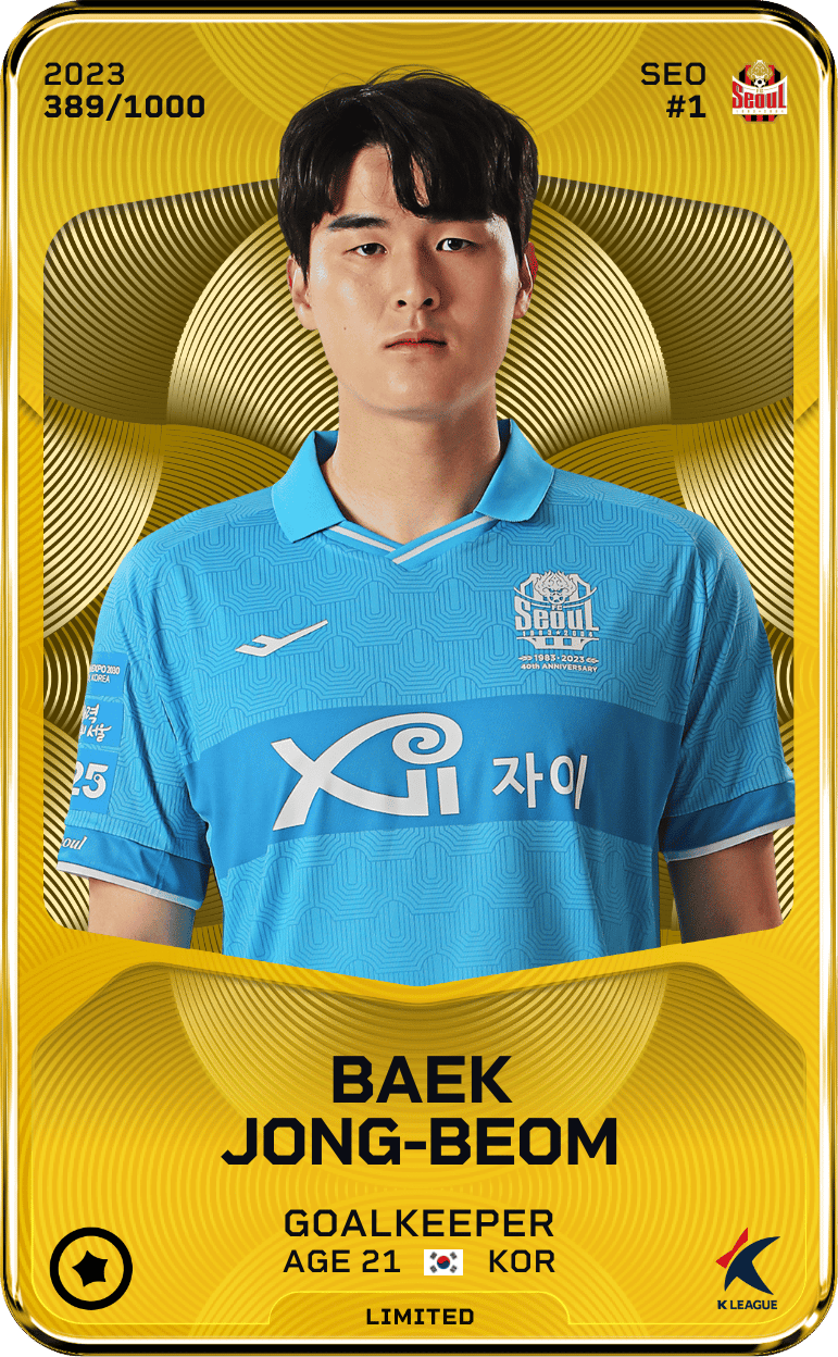Baek Jong-Beom 2023-24 • Limited 389/1000
