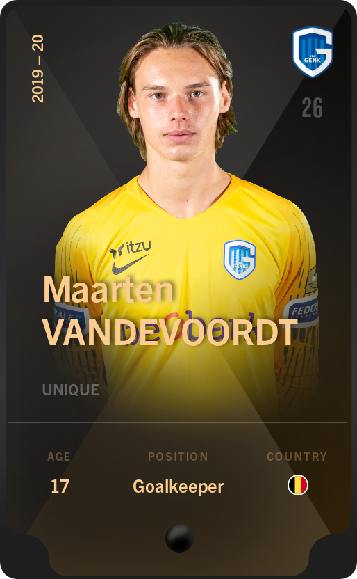 Sorare - Sorare Official - Maarten Vandevoordt 2019-20 • Unique - NFT # 68424088635045682230144665048109950009177845183250948026129861265617293817090