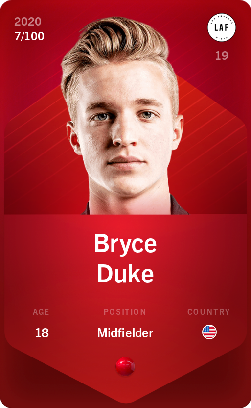 Sorare - Sorare Official - Bryce Duke 2020-21 • Rare 7/100 - NFT # 41452449847465446464542931934501042479751181333014398451456934737330469954847