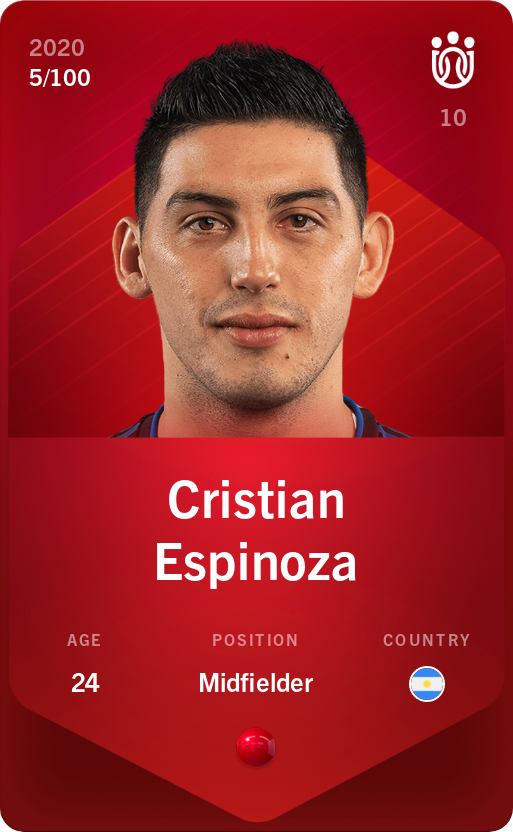 Sorare - Sorare Official - Cristian Espinoza 2020-21 • Rare 5/100 - NFT # 9253567191507265840061885373132390119885271537298234741844926756737068641102