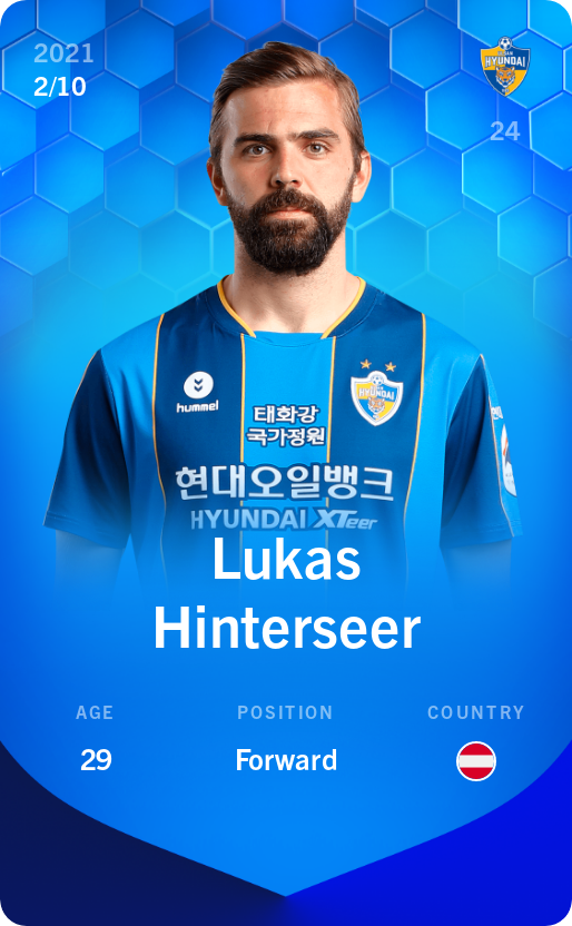 Sorare - Sorare Official - Lukas Hinterseer 2021-22 • Super Rare 2/10 - NFT # 112333253417539624575891099546085665829711293853905345537084802630756089467758