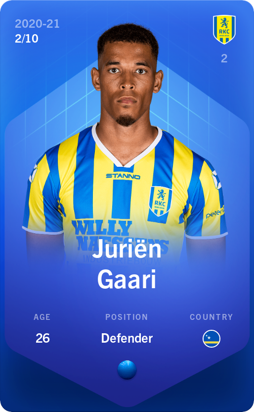 Sorare - Sorare Official - Juriën Gaari 2020-21 • Super Rare 2/10 - NFT # 407185925510904758409643974562640218765008255087864758857721727948677093325