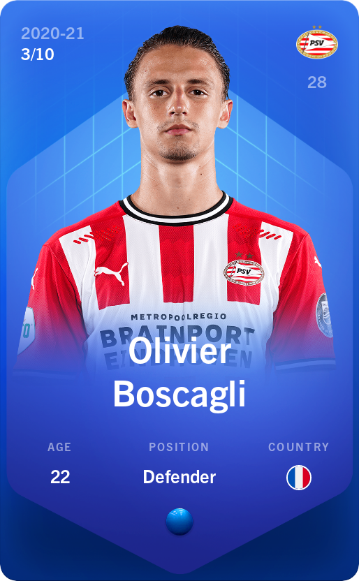 Sorare - Sorare Official - Olivier Boscagli 2020-21 • Super Rare 3/10 - NFT # 49044068337717733884377962329061434531895350853470098187815866749431543854305