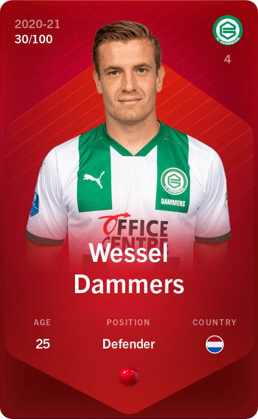 Sorare - Sorare Official - Wessel Dammers 2020-21 • Rare 30/100 - NFT # 43209056989775140452768095127783462584563295482020793292461955485745075198384