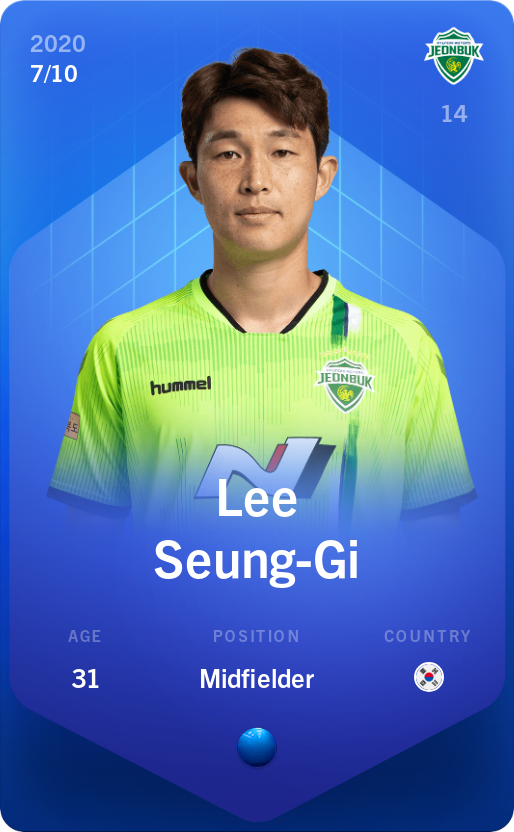 Sorare - Sorare Official - Lee Seung-Gi 2020-21 • Super Rare 7/10 - NFT # 31629568888971266611403054767836152875783361117199133833622558787368527914556