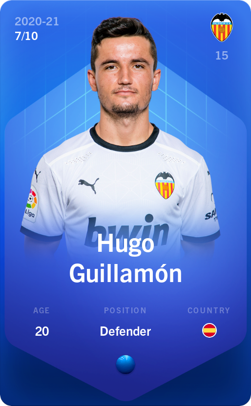 Sorare - Sorare Official - Hugo Guillamón 2020-21 • Super Rare 7/10 - NFT # 25451893862195069683853988348630963768041520628711904611496145635779112387138