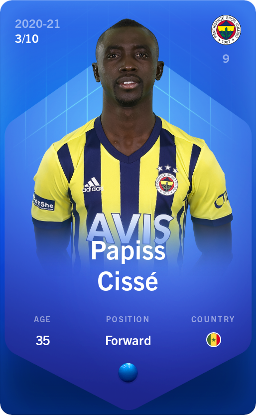 Sorare - Sorare Official - Papiss Cissé 2020-21 • Super Rare 3/10 - NFT # 92155530815319877066451160748504957246770863945926748654640315237555507956669