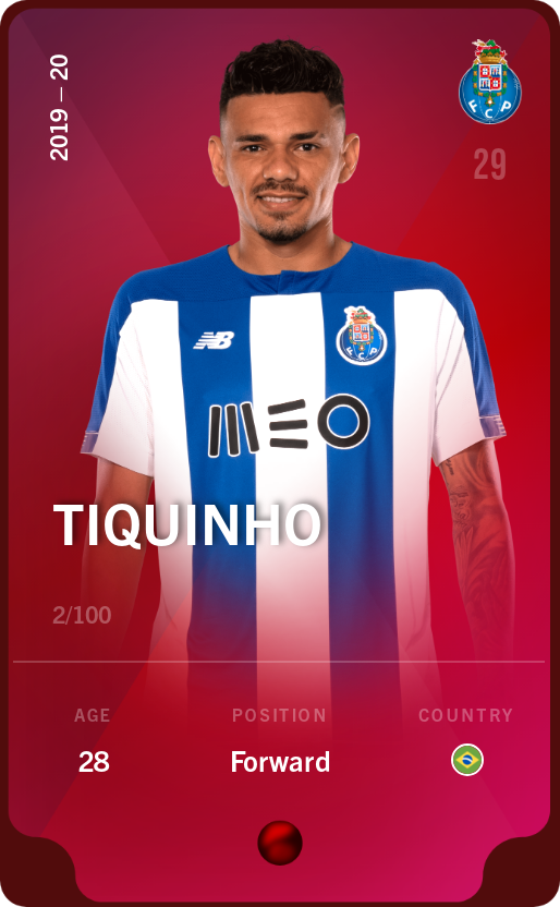 Sorare - Sorare Official - Tiquinho 2019-20 • Rare 2/100 - NFT # 55355198272435108455196909594283675410661037795736650050959033914311858172529