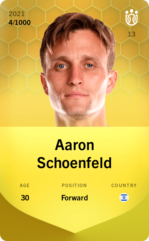 Sorare - Sorare Official - Aaron Schoenfeld 2021-22 • Limited 4/1000 - NFT # 46344283672007483335877171709890486387580985965075534720195245377529404568379