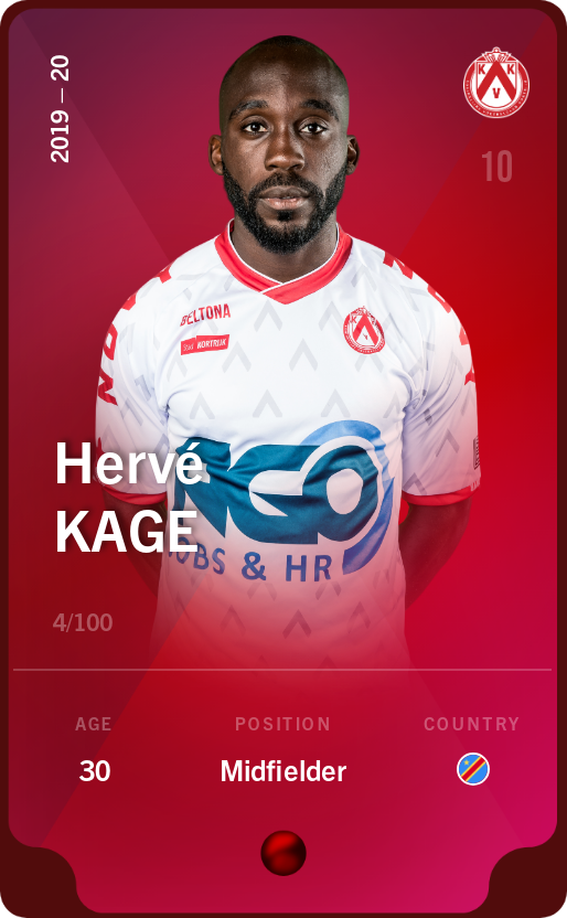 Sorare - Sorare Official - Hervé Kage 2019-20 • Rare 4/100 - NFT # 13206506360496011456176133006519168921321443142662315148826875347558940867608