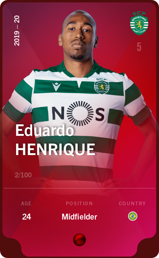 Sorare - Sorare Official - Eduardo Henrique 2019-20 • Rare 2/100 - NFT # 4954042918811613166151327403601456174572720460626452521073957897127448961310