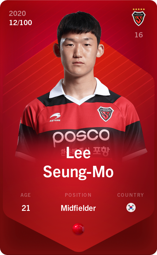 Sorare - Sorare Official - Lee Seung-Mo 2020-21 • Rare 12/100 - NFT # 18810914794816057503771100025685818692525729732062354940870833785694397985227