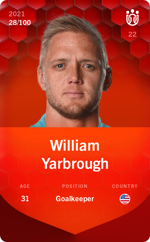 Sorare - Sorare Official - William Yarbrough 2021-22 • Rare 28/100 - NFT # 66025987227127243331179002490767337801740607067059162557593234471205383573519