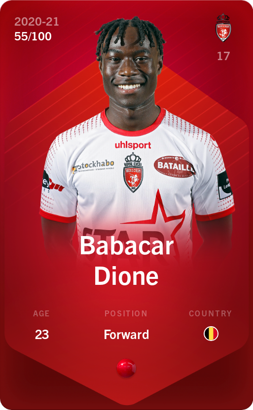 Sorare - Sorare Official - Babacar Dione 2020-21 • Rare 55/100 - NFT # 67044459656481355873538786191303431892999821295870401681316692970762022286391