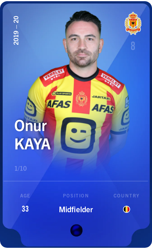 Sorare - Sorare Official - Onur Kaya 2019-20 • Super Rare 1/10 - NFT # 58669554405297547774605340249935775682662216357520053912080122081733626538689
