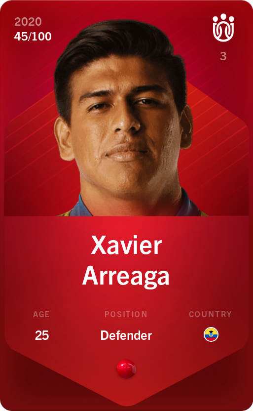 Sorare - Sorare Official - Xavier Arreaga 2020-21 • Rare 45/100 - NFT # 111593193977242410963105401530397785409338851399260865930374834786667649705003
