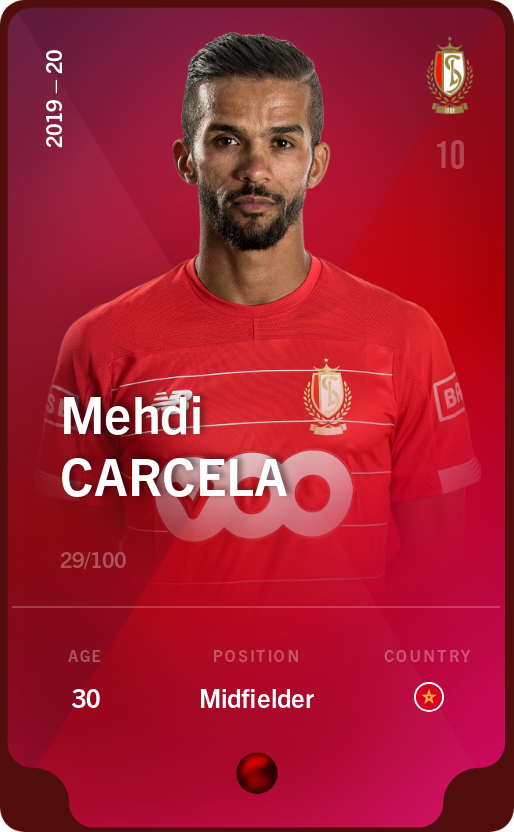 Sorare - Sorare Official - Mehdi Carcela 2019-20 • Rare 29/100 - NFT # 61827368877761833767922742774817350855339319324399023864709368764252561734160