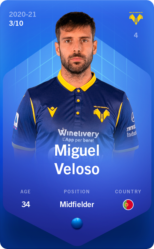 Sorare - Sorare Official - Miguel Veloso 2020-21 • Super Rare 3/10 - NFT # 58524297980566160805251721398472534680570087595843135852606481029851984784812