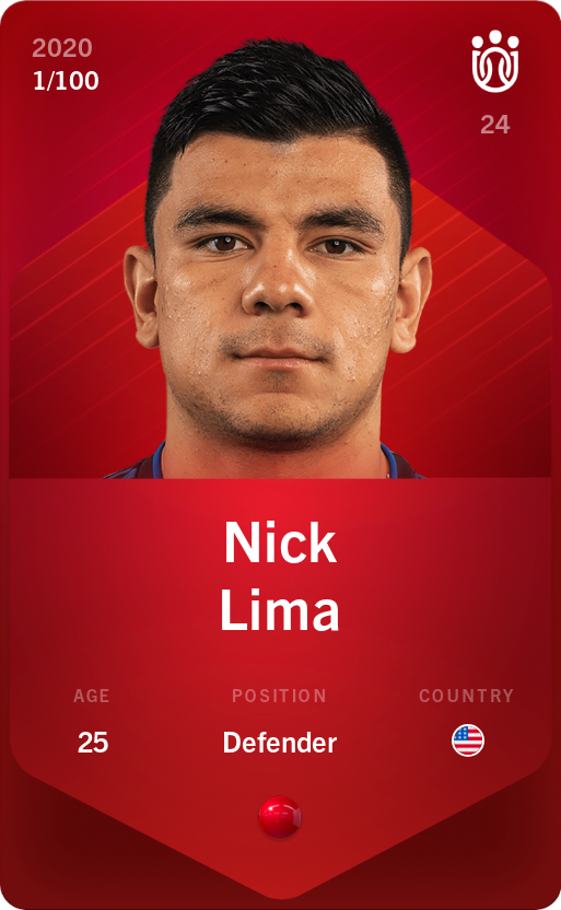Sorare - Sorare Official - Nick Lima 2020-21 • Rare 1/100 - NFT # 94631266685349814585088847161634955085987003579673027776503653787892366444736