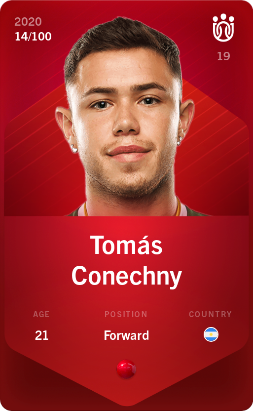 Sorare - Sorare Official - Tomás Conechny 2020-21 • Rare 14/100 - NFT # 53514887974798892419721996675903904385374853535598089491332663865329216619656