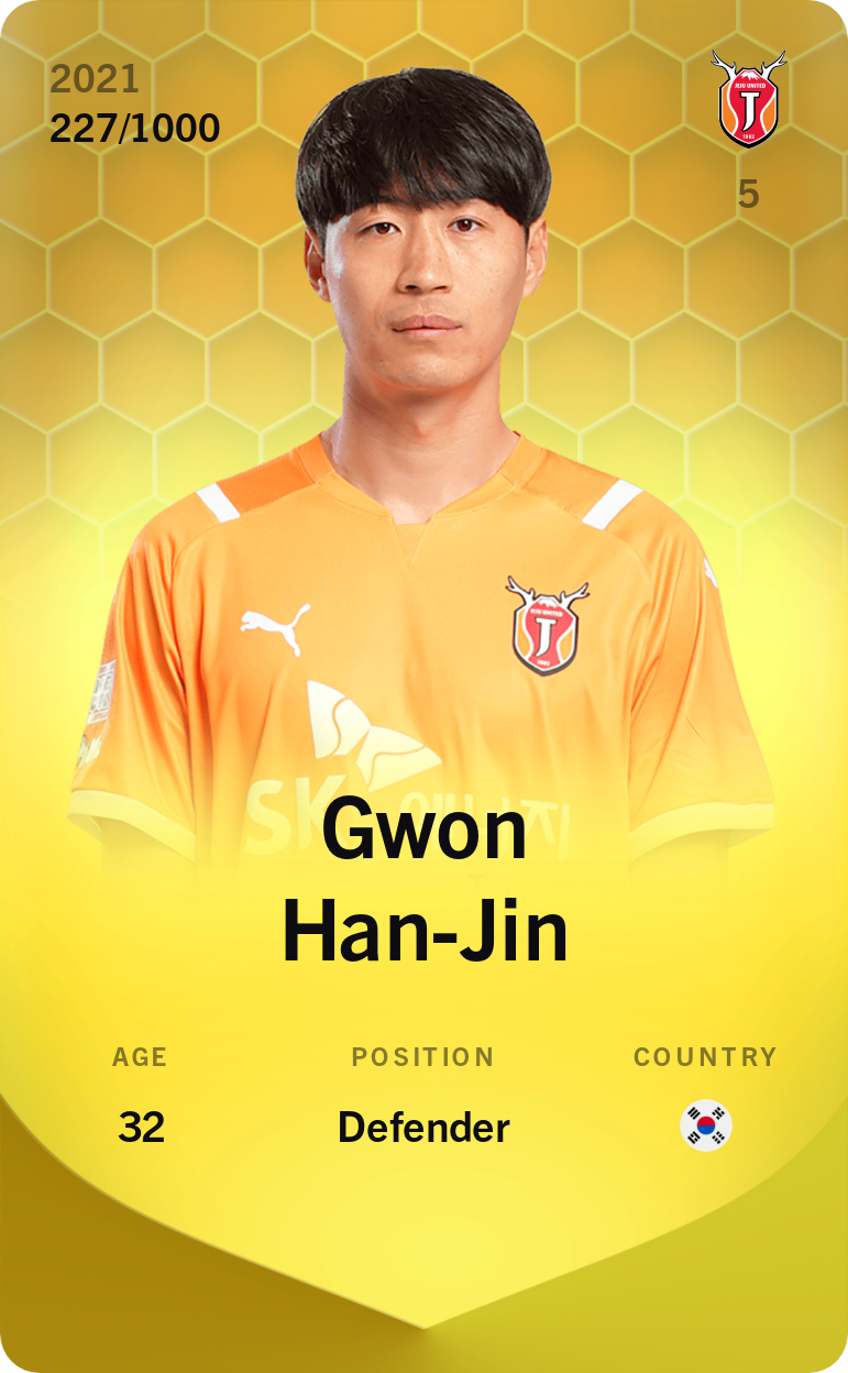Sorare - Sorare Official - Gwon Han-Jin 2021-22 • Limited 227/1000 - NFT # 88693589382202142696036127923253875425135546003939456117243764436376685233216