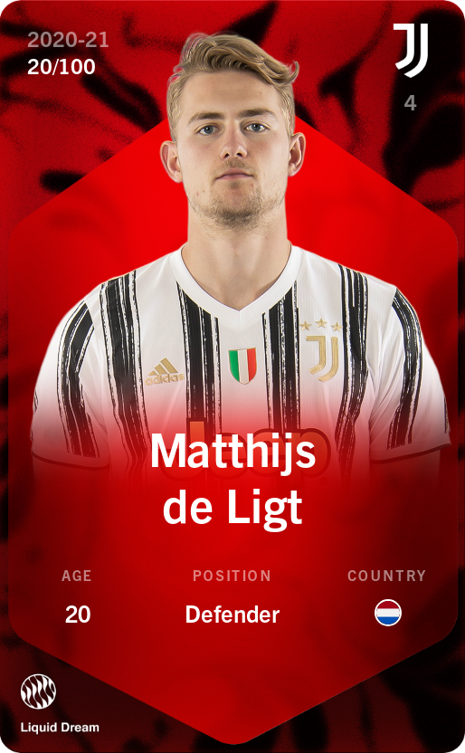Sorare - Sorare Official - Matthijs de Ligt 2020-21 • Rare 20/100 - NFT # 44689457418966288590090931190479086662053955756820245714011085559443607327977