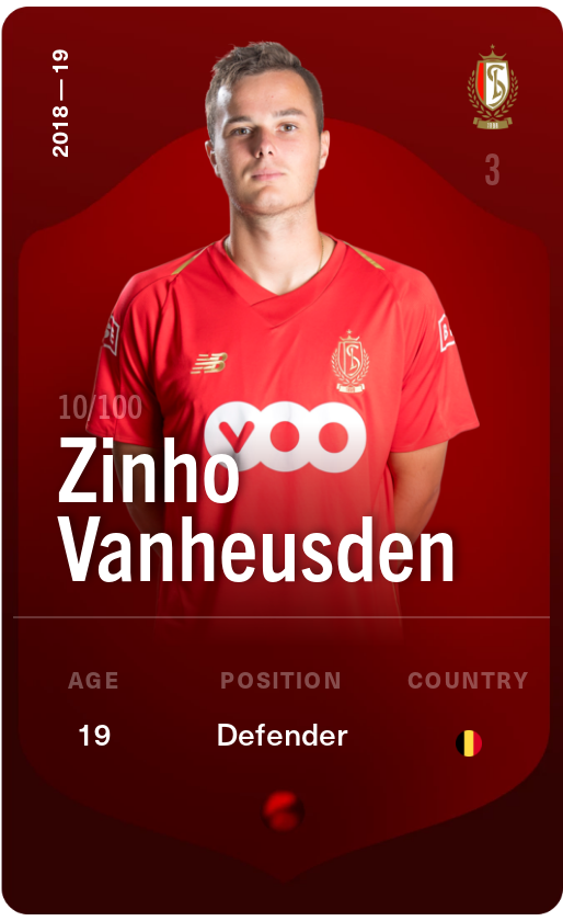 Sorare - Sorare Official - Zinho Vanheusden 2018-19 • Rare 10/100 - NFT # 22291767895737674268209037686534554180550635021047857662921601848528571445716