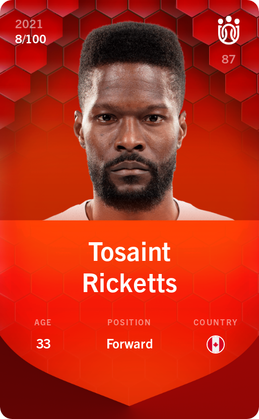 Sorare - Sorare Official - Tosaint Ricketts 2021-22 • Rare 8/100 - NFT # 87968842051859201412718335855383764594404803538846951490949838065979743454147