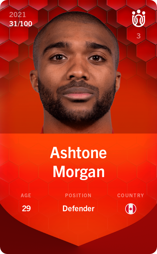Sorare - Sorare Official - Ashtone Morgan 2021-22 • Rare 31/100 - NFT # 37377585148720636478291989125376123341812962754695427880652573143570113695169
