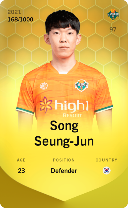 Sorare - Sorare Official - Song Seung-Jun 2021-22 • Limited 168/1000 - NFT # 33169206307969815070564482674513505272156557750081455945720198937392581365079