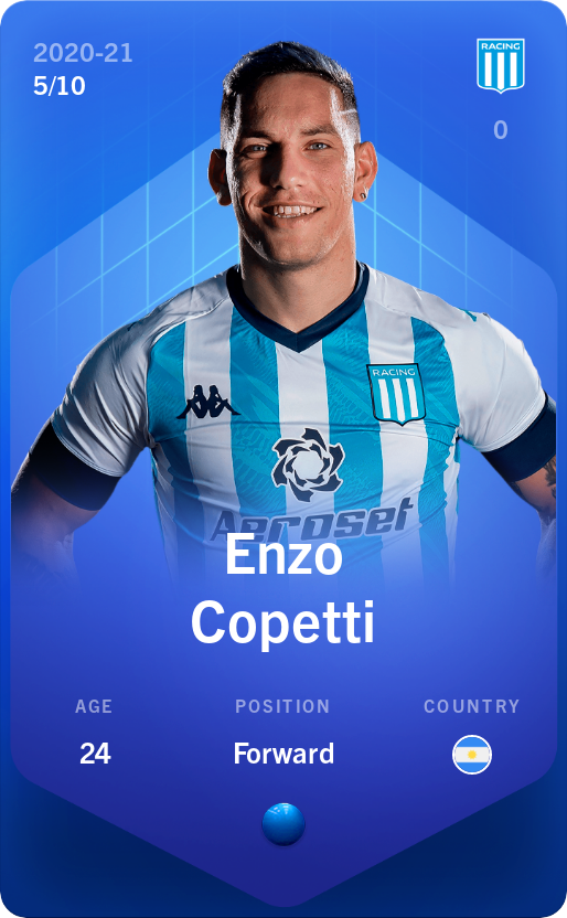 Sorare - Sorare Official - Enzo Copetti 2020-21 • Super Rare 5/10 - NFT # 20771379384675425553627619570381600062667073283539840064028752926379637444085