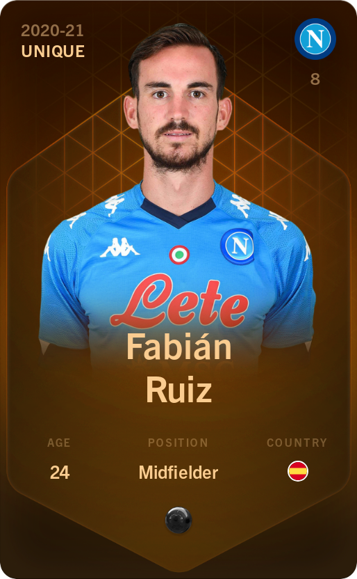 Sorare - Sorare Official - Fabián Ruiz 2020-21 • Unique - NFT # 87765431158206434201518004774135065668608455683110197626581040539688126287016