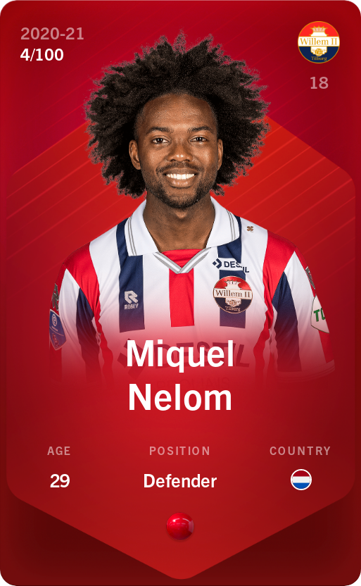 Sorare - Sorare Official - Miquel Nelom 2020-21 • Rare 4/100 - NFT # 4418540641350906609636415746611480183100532464705900424744924196748841656992